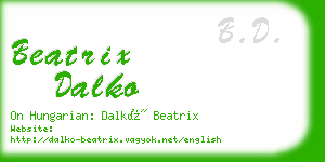 beatrix dalko business card